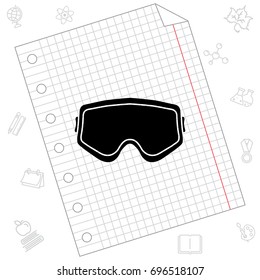 Protective glasses. Glasses for airsoft icon