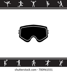 Protective glasses. Glasses for airsoft icon