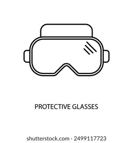 protective glasses concept line icon. Simple element illustration. protective glasses concept outline symbol design.