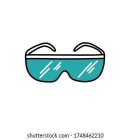 Schutzbrille-Doodsymbol, Vektorgrafik