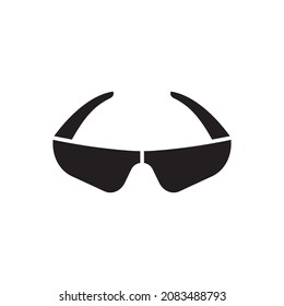 Icono de gafas protectoras de glifo. Ilustración negra de relleno aislado de vectores