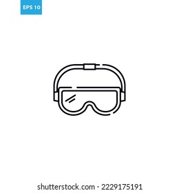 Protective glasses icon outline Vector illustration