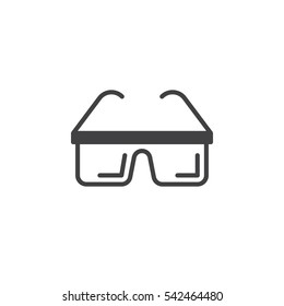Protective glasses icon vector, filled flat sign, solid pictogram isolated on white. Symbol, logo illustration