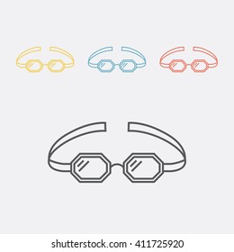 Protective glasses line icon.