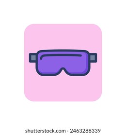 Protective glasses line icon. Eye, laboratory, plastic outline sign. Work safety and protection concept. Vector illustration for web design and apps