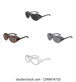 Protective glasses.Mountaineering single icon in cartoon,black style vector symbol stock illustration web.