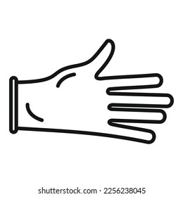 Vektorgrafik des Schutzhandbuchs. Medizinischer Latex. Sicherheit von Operationen