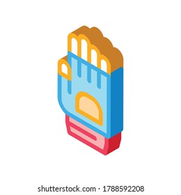 Vector de iconos de guantes protectores. Signo de guante protector isométrico. ilustración de símbolo aislado de color