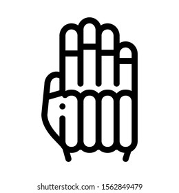 Protective Glove Icon Vector. Outline Protective Glove Sign. Isolated Contour Symbol Illustration