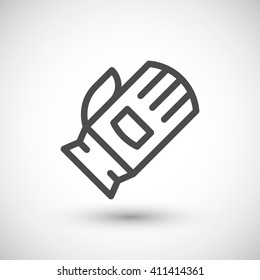 Protective glove line icon