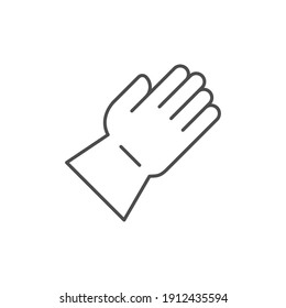 Protective Glove Line Outline Icon