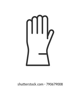 Protective glove. linear icon. Line with Editable stroke