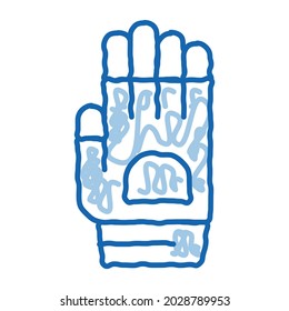 Protective Glove sketch icon vector. Hand drawn blue doodle line art Protective Glove sign. isolated symbol illustration