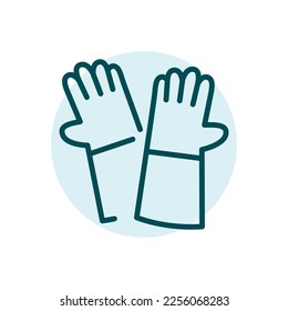 Protective gloves black line icon. Work uniform. Hands safety