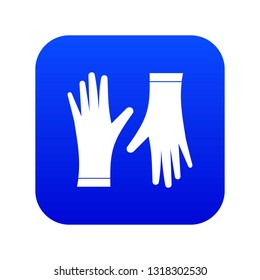 Protective gloves icon digital blue for any design isolated on white vector illustration