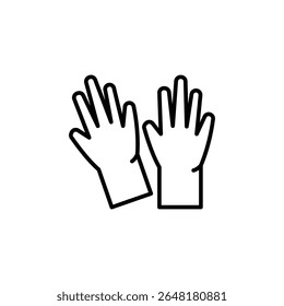 Schutzhandschuhe Symbol-Illustration für eine sichere Reinigung auf transparenter Oberfläche
