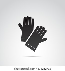 Protective gloves icon on white background. Vector art.