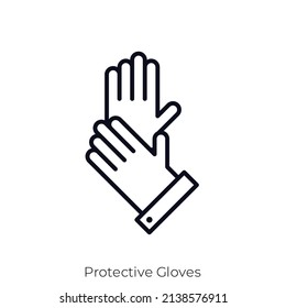 Protective Gloves icon. Outline style icon design isolated on white background