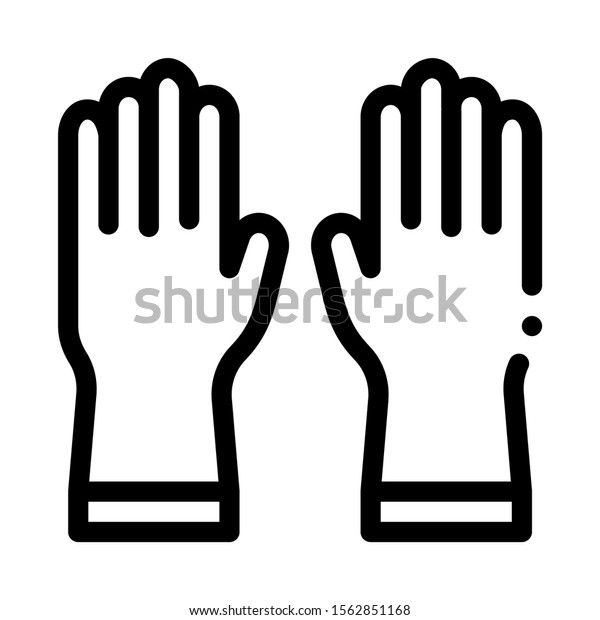 Protective Gloves Icon\
Vector. Outline Protective Gloves Sign. Isolated Contour Symbol\
Illustration