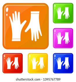 Protective Gloves Icons Set Collection Vector Stock Vector (Royalty ...