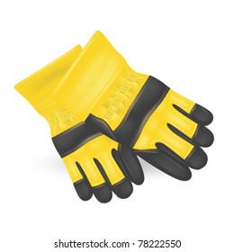 Protective gloves  isolated on white