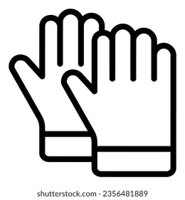 Protective gloves line icon, construction tools concept, construction safety gloves vector sign on white background, outline style icon for mobile concept and web design. Vector graphics