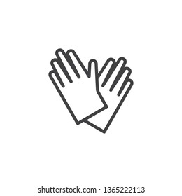 Protective gloves line icon. linear style sign for mobile concept and web design. Hand protection outline vector icon. Symbol, logo illustration. Pixel perfect vector graphics