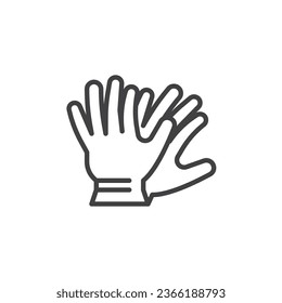Symbol für Schutzhandschuhe. lineares Stilzeichen für mobiles Konzept und Webdesign. Work Gloves Umriss Vektorsymbol. Symbol, Logo-Abbildung. Vektorgrafik