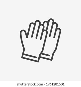 Protective gloves line icon. Vector illustration on white background.