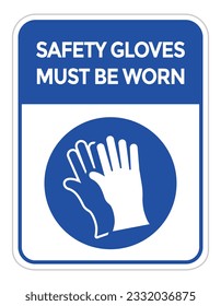 protective gloves must be worn, vector illustration 