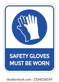 protective gloves must be worn, vector illustration 