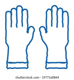 Protective Gloves sketch icon vector. Hand drawn blue doodle line art Protective Gloves sign. isolated symbol illustration