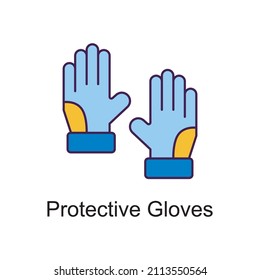 Protective Gloves vector Filled Outline Icon Design illustration. Home Improvements Symbol on White background EPS 10 File