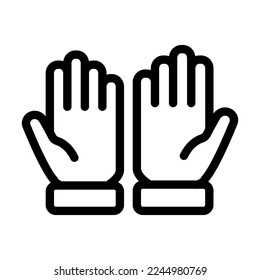 Protective Gloves Vector Line Icon Design