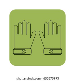 Protective gloves, working clothes. Flat icon, object for design.