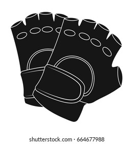 Protective gloves.Paintball single icon in black style vector symbol stock illustration web.