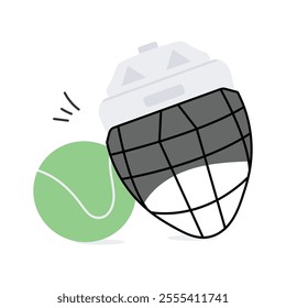 Protective goalie helmet vector design, sports equipment