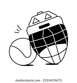 Protective goalie helmet vector design, sports equipment