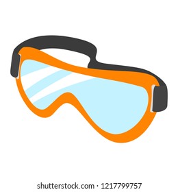 Protective goggles icon. Flat illustration of protective goggles vector icon for web design