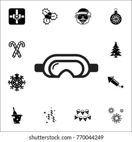 Protective goggles icon. Set of elements Christmas Holiday or New Year icons. Winter time premium quality graphic design collection icons for websites, web design on white background
