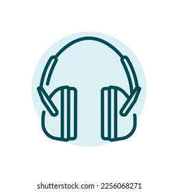 Protective headphones black line icon. Safety earmuffs. Personal protection