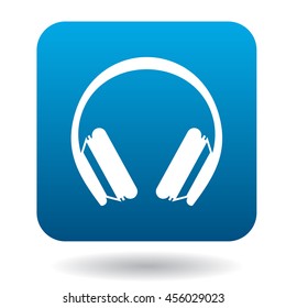 Protective headphones icon in simple style on a white background