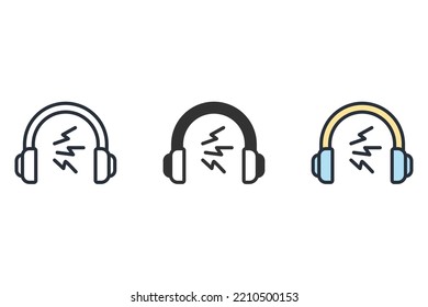 Protective headphones icons  symbol vector elements for infographic web