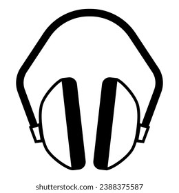 Protective Headphones solide Ikone, Safety Engineering Konzept, Sicherheitsausrüstung Zeichen auf weißem Hintergrund, Ohrschutzsymbol im Glyph-Stil für Mobil- und Web-Design. Vektorgrafik