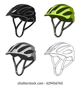 Protective helmet for cyclists. Protection for the head athletes.Cyclist outfit single icon in cartoon style vector symbol stock illustration.