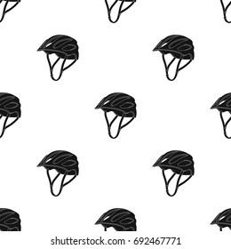 Protective helmet for cyclists. Protection for the head athletes.Cyclist outfit single icon in black style vector symbol stock illustration.