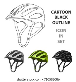 Protective helmet for cyclists. Protection for the head athletes.Cyclist outfit single icon in cartoon style vector symbol stock illustration.