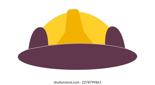 Protective helmet for fireman flat icon. Vector illustration