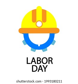 Protective helmet and gear for labor day, vector art illustration.