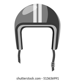 Protective helmet icon. Gray monochrome illustration of helmet vector icon for web design